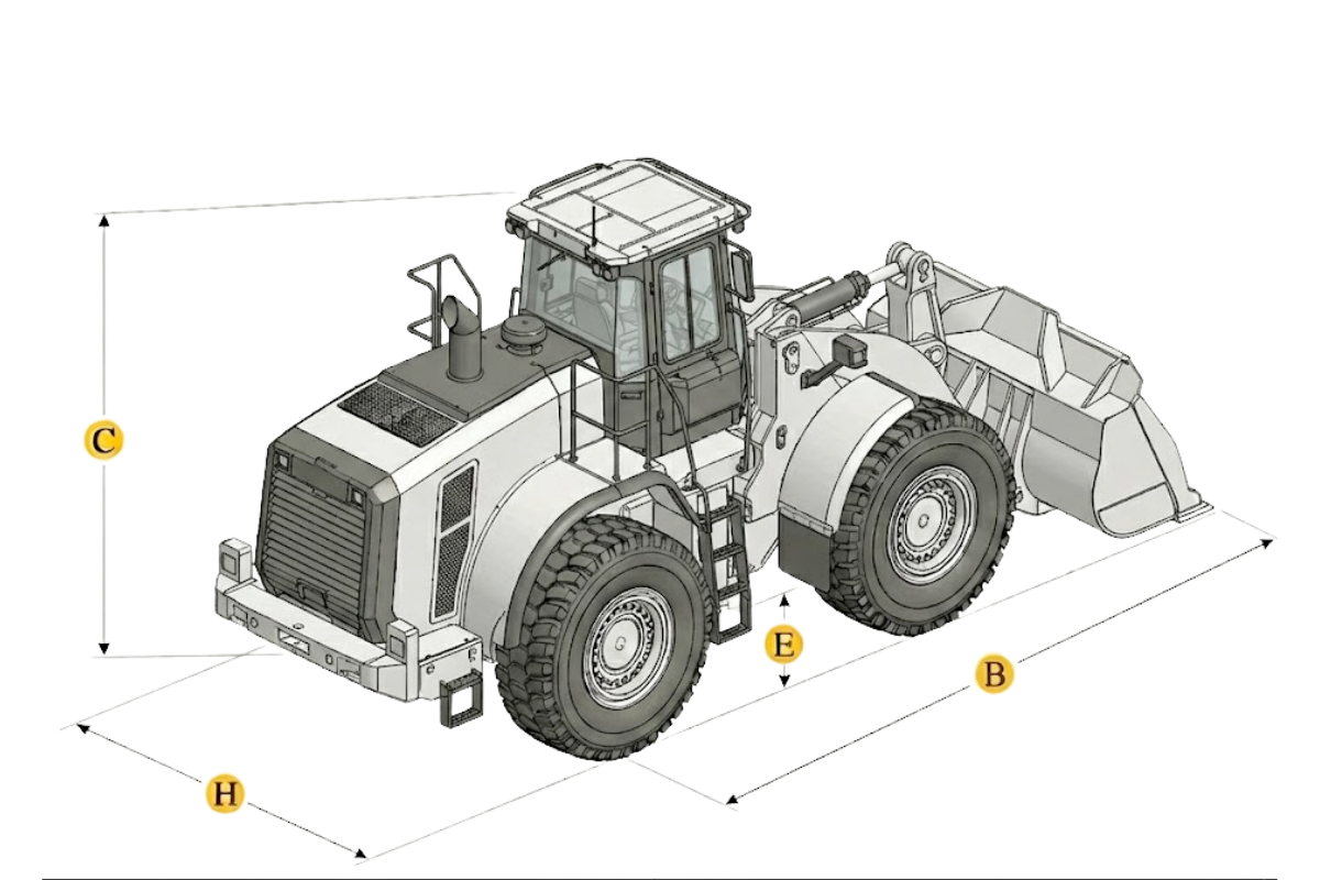 Radlader Rückansicht